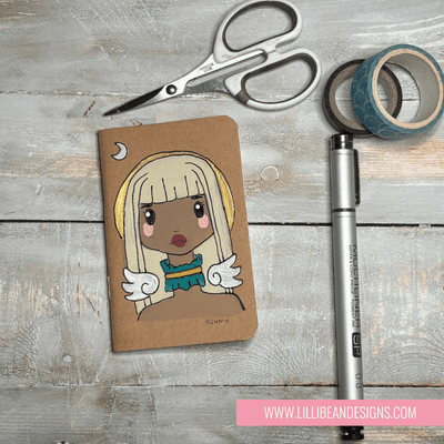 Handpainted Whimsy Girl Notebook | Original Art Journal