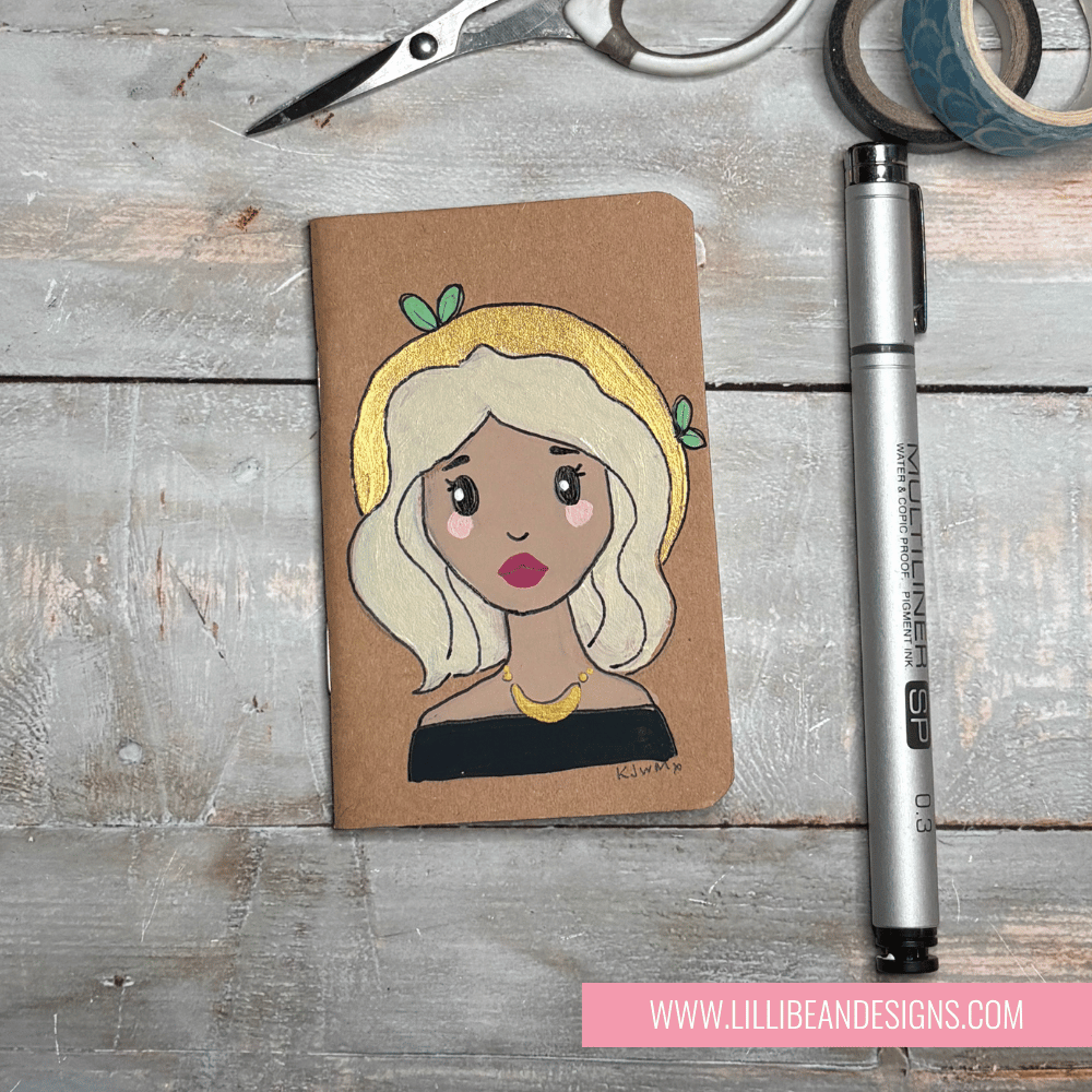 Handpainted Whimsy Girl Notebook | Original Art Journal