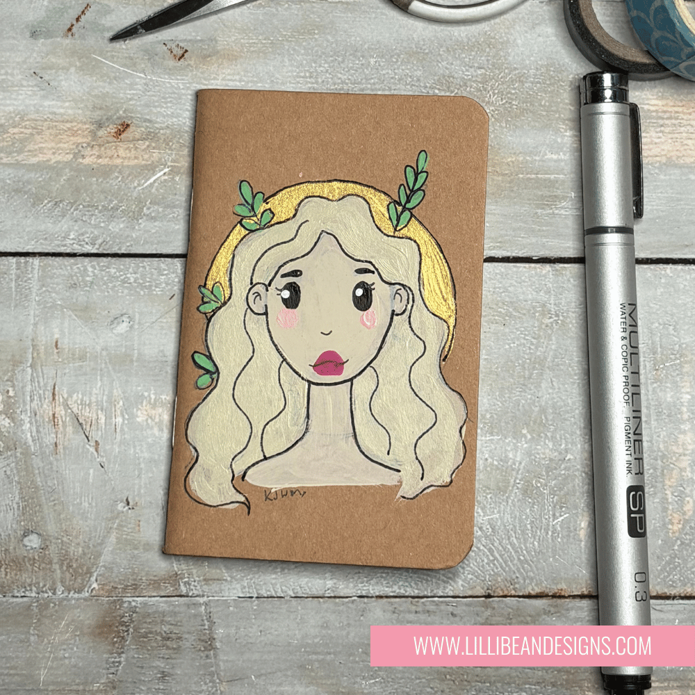 Handpainted Whimsy Girl Notebook | Original Art Journal