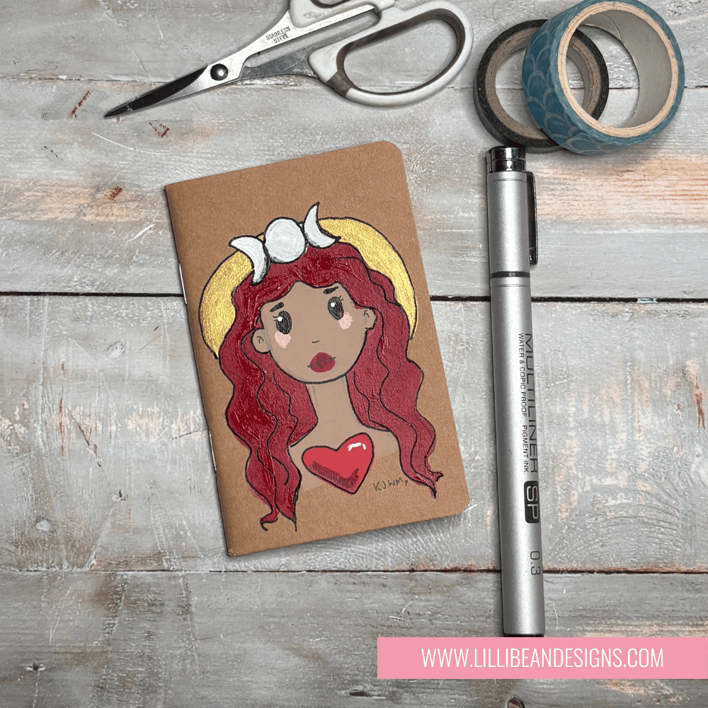 Handpainted Whimsy Girl Notebook | Original Art Journal