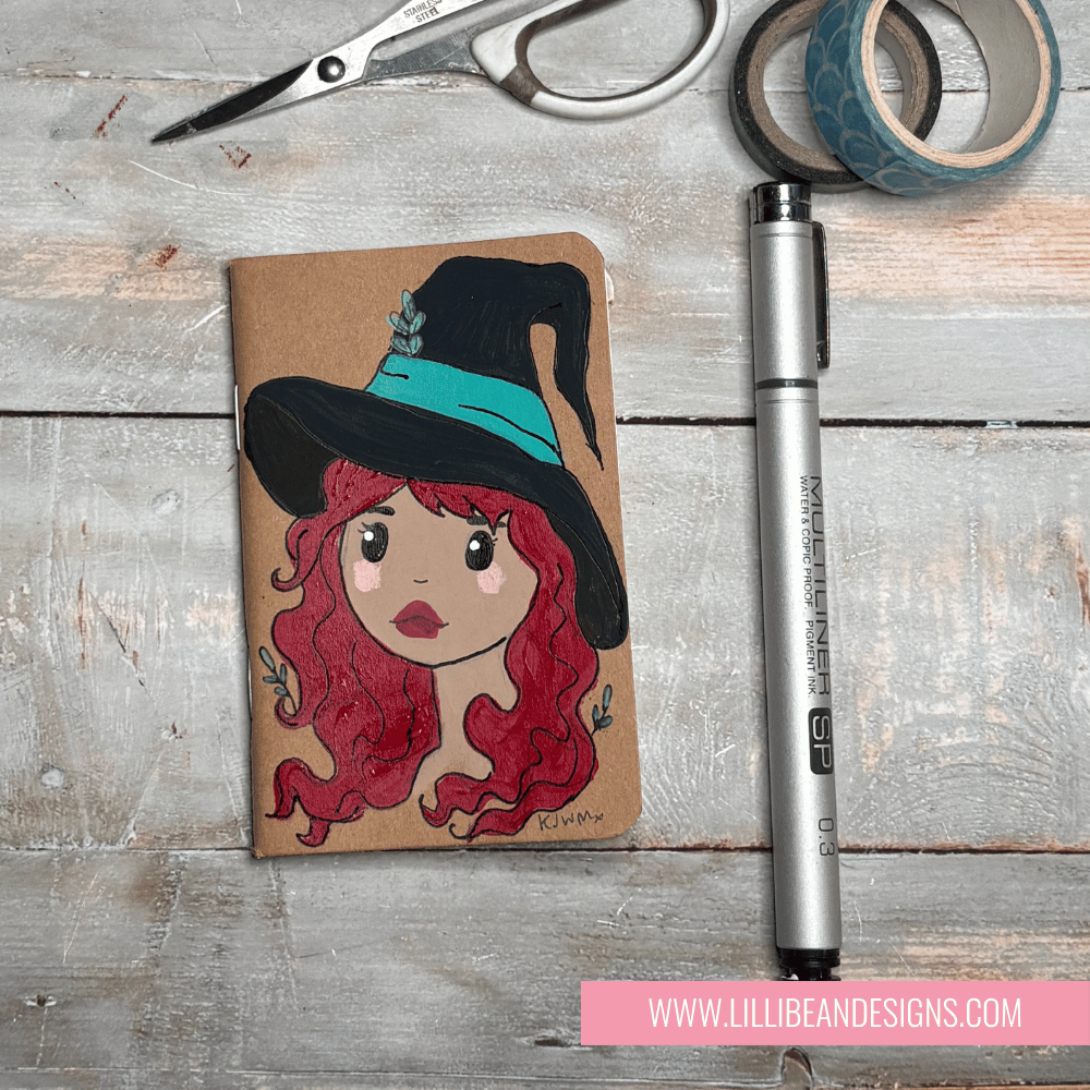Handpainted Whimsy Girl Notebook | Original Art Journal