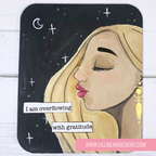 Artistic depiction of a woman's face with a motivational quote on a wooden background, featuring the artist's website.