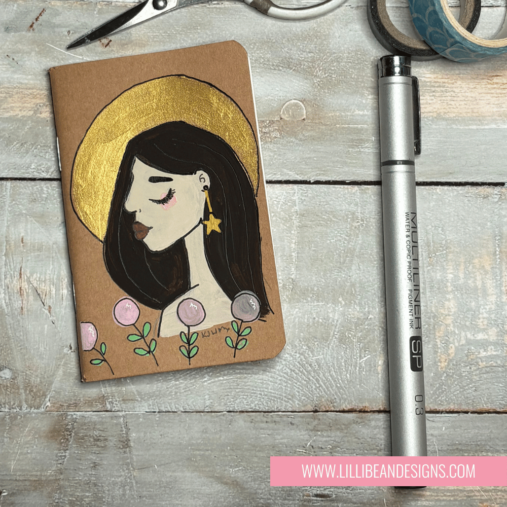 Handpainted Whimsy Girl Notebook | Original Art Journal