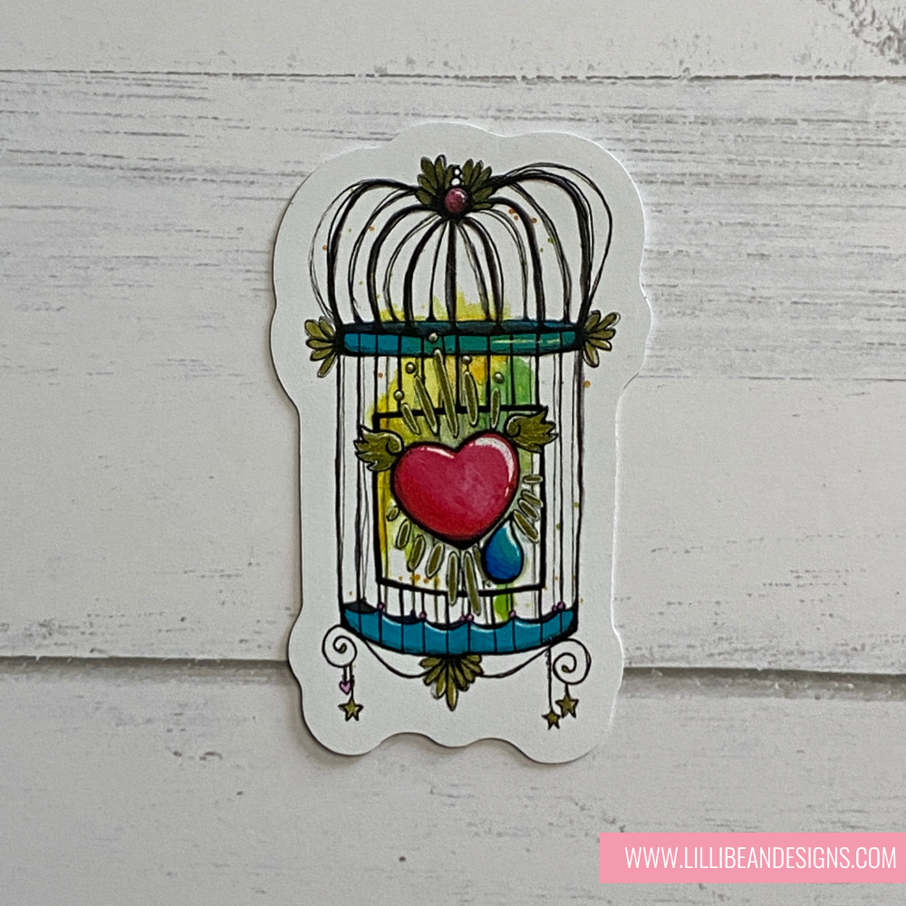 Decorative sticker with a heart in a cage on a white background VINYL ART STICKERS - KIRSTIN MCCULLOCH LILLIBEAN DESIGNS