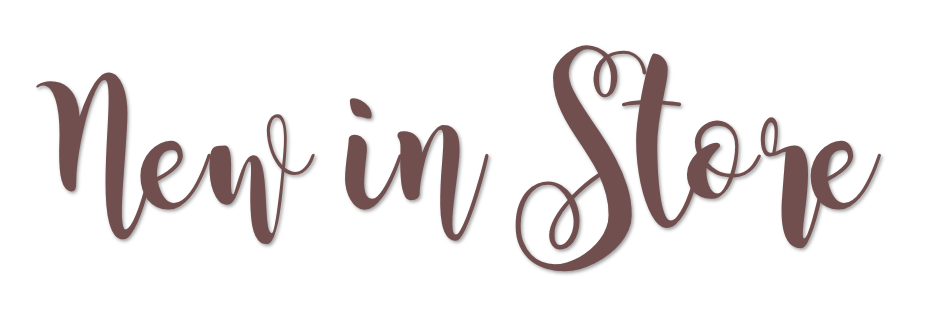 Text 'New in Store' in a decorative font on a white background LilliBean Designs