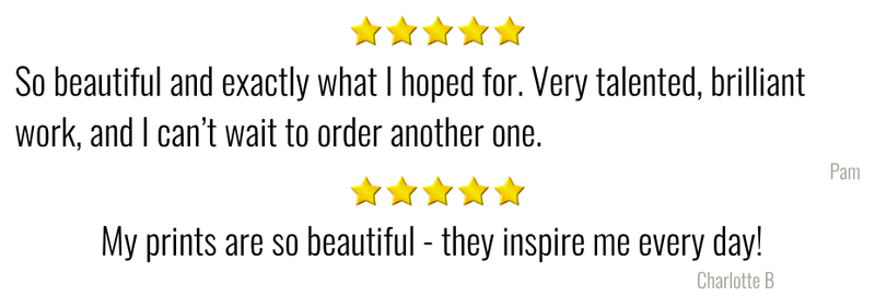 Five-star review text with star icons on a black background LilliBean Designs