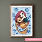 GOLDEN TAILED PINK HAIRED MERMAID BUT LILLIBEAN DESIGNS KIRSTIN MCCULLOCH