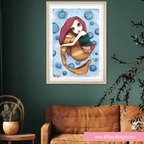 GOLDEN TAILED PINK HAIRED MERMAID BUT LILLIBEAN DESIGNS KIRSTIN MCCULLOCH